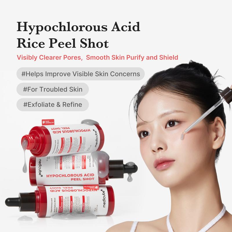 Hypochlorous Acid Rice Peel Shot Duo — Face & Body Exfoliating Serum