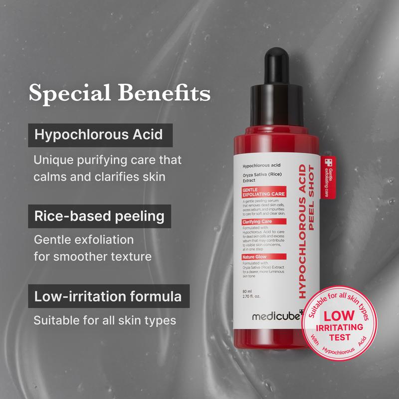 Hypochlorous Acid Rice Peel Shot Duo — Face & Body Exfoliating Serum
