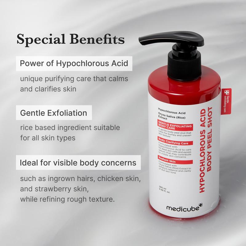 Hypochlorous Acid Rice Peel Shot Duo — Face & Body Exfoliating Serum